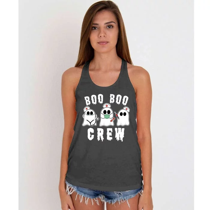 Boo Boo Crew Funny Nurse Halloween Ghost Costume Meaningful Gift Women's Knotted Racerback Tank