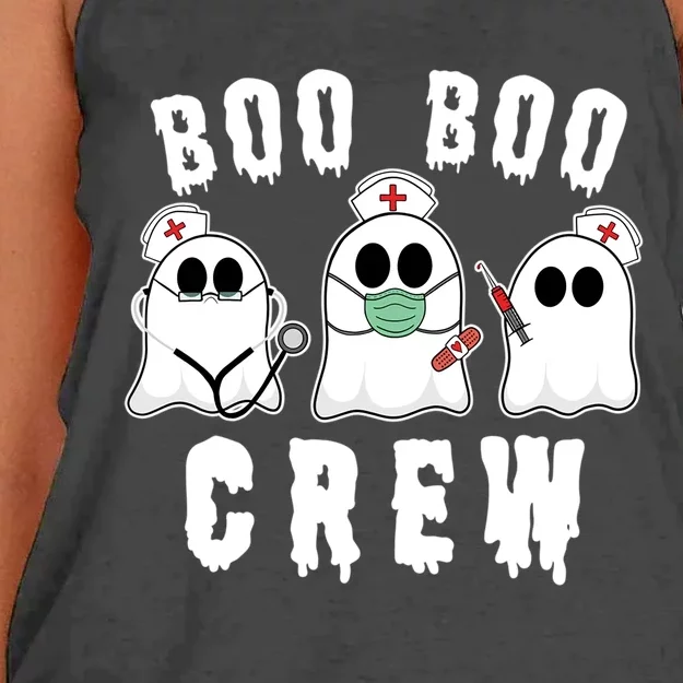 Boo Boo Crew Funny Nurse Halloween Ghost Costume Meaningful Gift Women's Knotted Racerback Tank