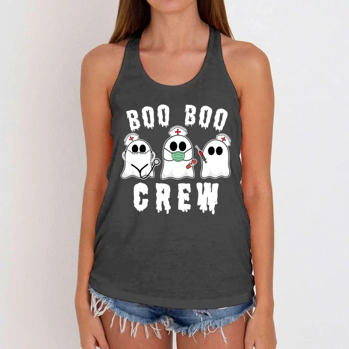 Boo Boo Crew Funny Nurse Halloween Ghost Costume Meaningful Gift Women's Knotted Racerback Tank