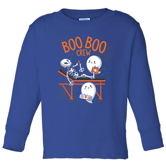 Boo Boo Crew Ghost Doctor Paramedic Emt Nurse Halloween Gift Toddler Long Sleeve Shirt