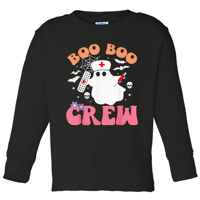 boo boo crew quote nurse cool halloween nurse costume Toddler Long Sleeve Shirt