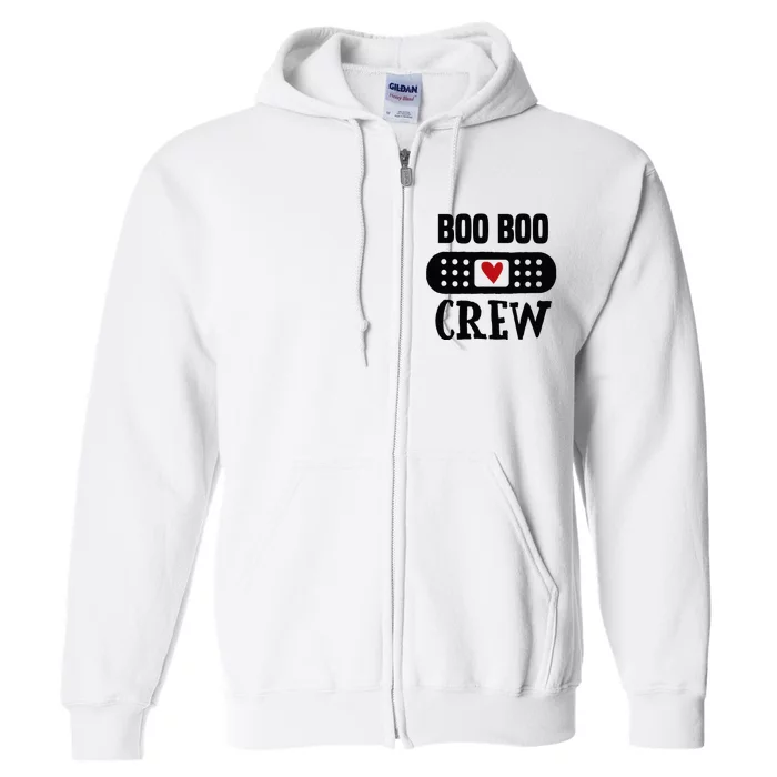 Boo Boo Crew First Aid School Nurse Day Care Teacher Full Zip Hoodie