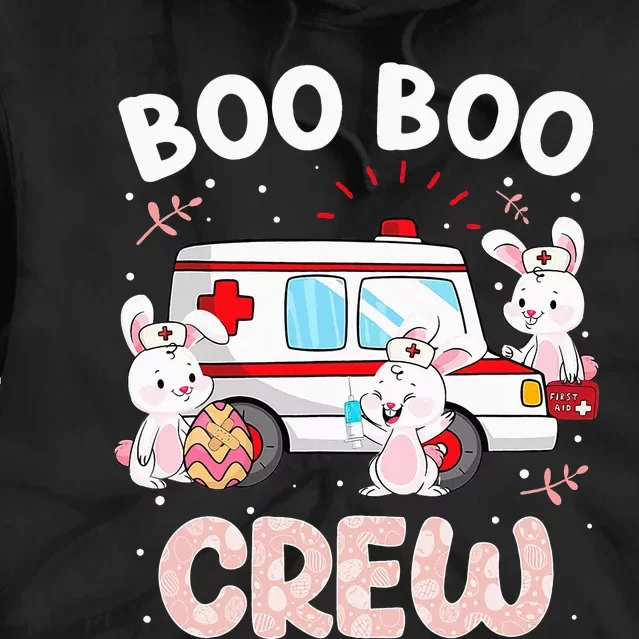 Boo Boo Crew Bunny Nurse Nursing Easter Day Tie Dye Hoodie