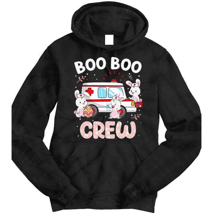 Boo Boo Crew Bunny Nurse Nursing Easter Day Tie Dye Hoodie