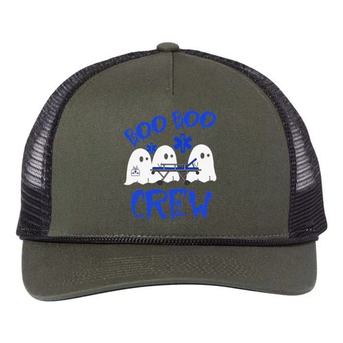 Boo Boo Crew Funny Ghost Emt Ems Paramedic Nurse Halloween Sweat Retro Rope Trucker Hat Cap