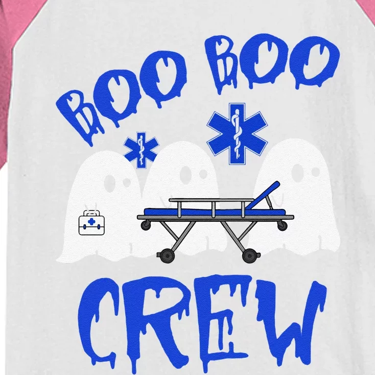 Boo Boo Crew Funny Ghost Emt Ems Paramedic Nurse Halloween Sweat Kids Colorblock Raglan Jersey