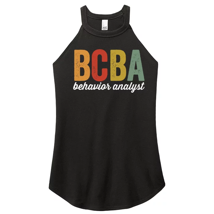 Bcba Board Certified Behavior Analyst Retro Vintage Women’s Perfect Tri Rocker Tank