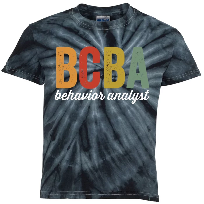 Bcba Board Certified Behavior Analyst Retro Vintage Kids Tie-Dye T-Shirt