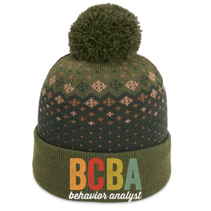 Bcba Board Certified Behavior Analyst Retro Vintage The Baniff Cuffed Pom Beanie