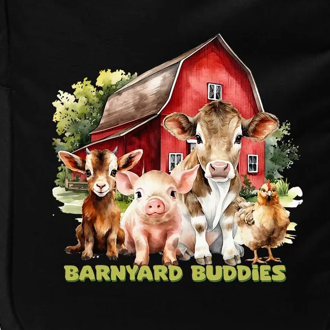 Barnyard Buddies Cute Cow Goat Pig Hen On The Farm Barnyard Impact Tech Backpack