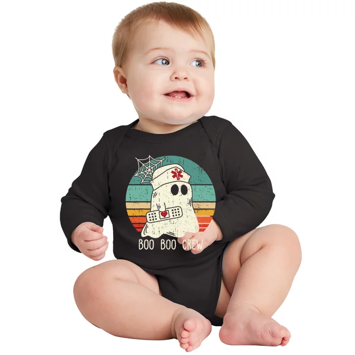 Boo Boo Crew Nurse Scrub Halloween Nurse Shirts Baby Long Sleeve Bodysuit