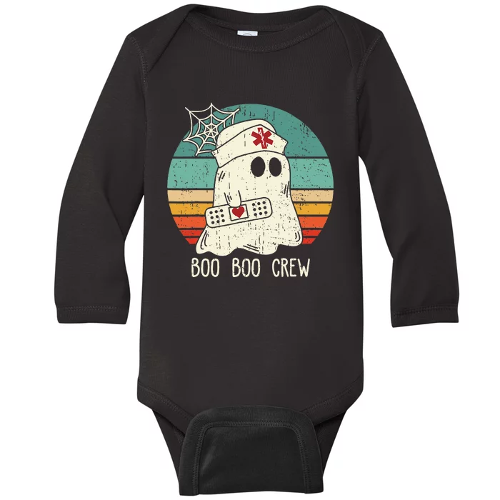 Boo Boo Crew Nurse Scrub Halloween Nurse Shirts Baby Long Sleeve Bodysuit