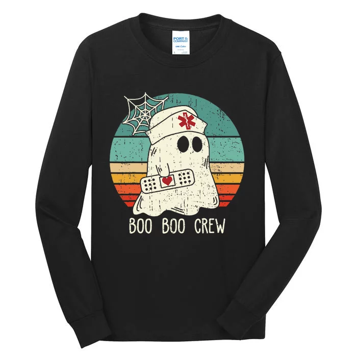 Boo Boo Crew Nurse Scrub Halloween Nurse Shirts Tall Long Sleeve T-Shirt