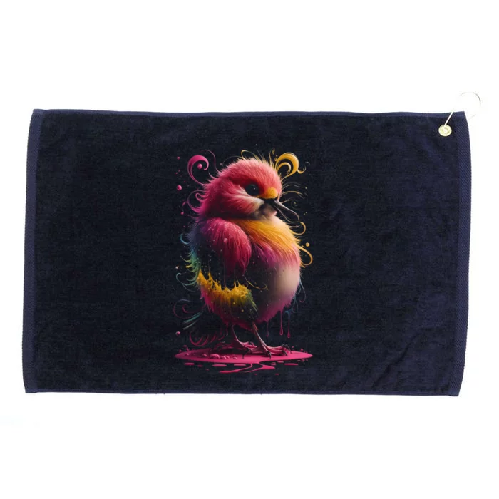 Birdwatching Birder Colorful Bird Art Ornithology Gift Grommeted Golf Towel