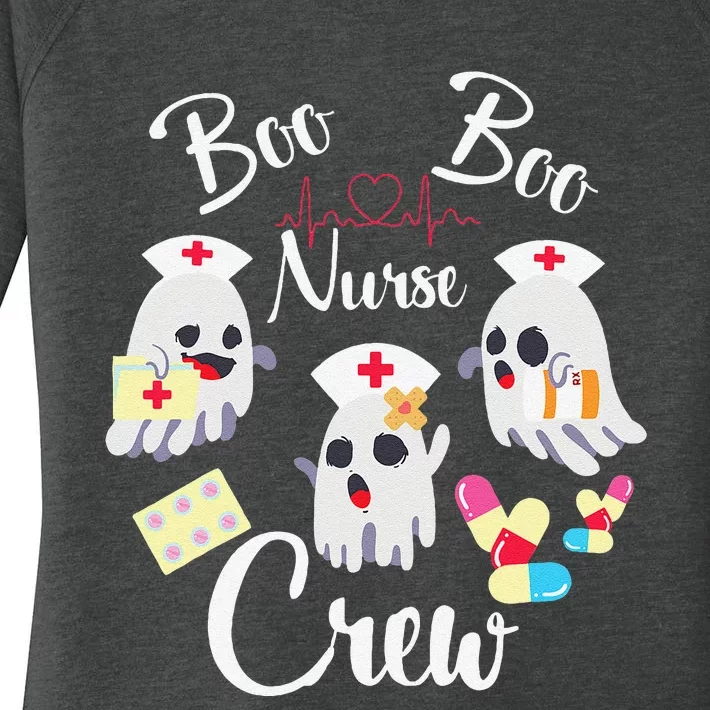 Boo Boo Crew Nurse Ghost Costume Funny Halloween Gift Women's Perfect Tri Tunic Long Sleeve Shirt