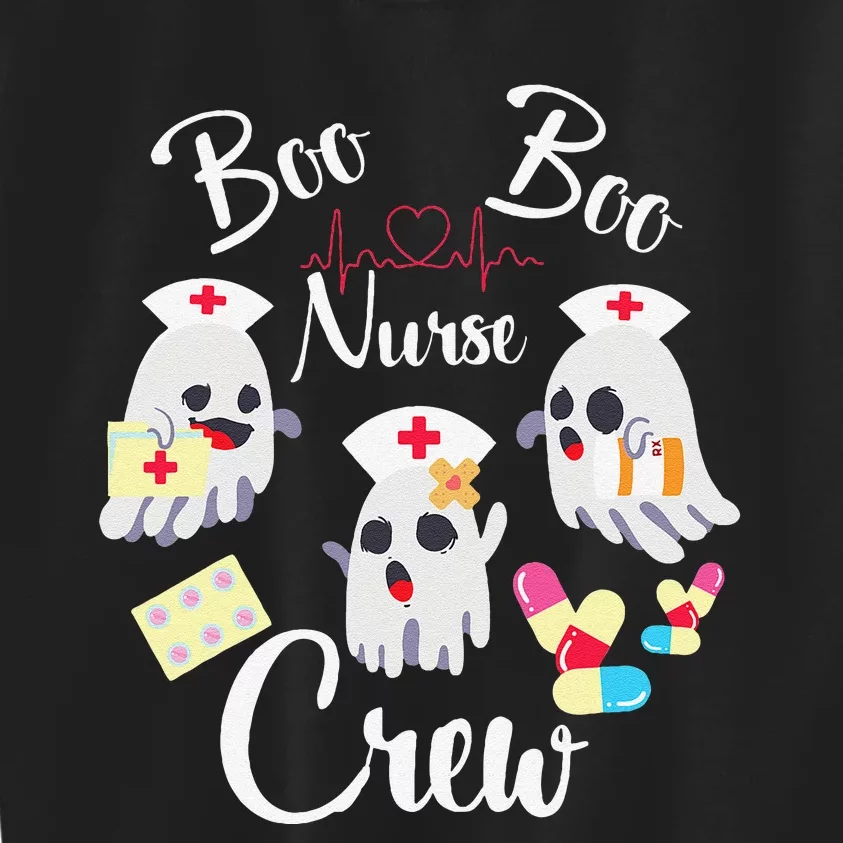 Boo Boo Crew Nurse Ghost Costume Funny Halloween Gift Kids Sweatshirt