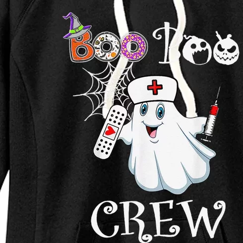 Boo Boo Crew Funny Ghost Paramedic Emt Ems Nurse Halloween Women's Fleece Hoodie