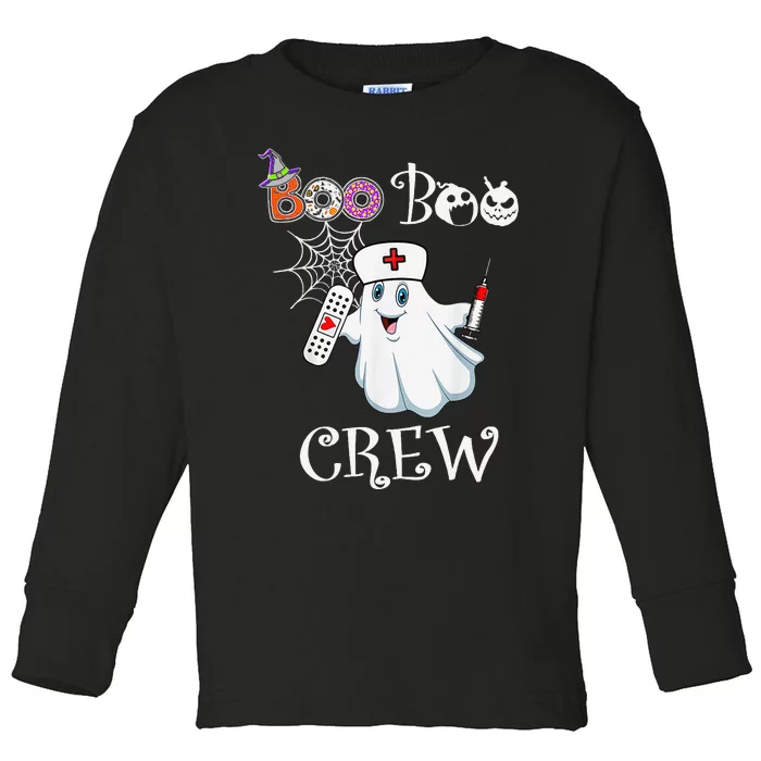 Boo Boo Crew Funny Ghost Paramedic Emt Ems Nurse Halloween Toddler Long Sleeve Shirt