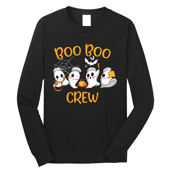 Boo Boo Crew Funny Nurse Halloween Cute Ghost Costume Long Sleeve Shirt