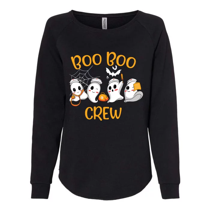 Boo Boo Crew Funny Nurse Halloween Cute Ghost Costume Womens California Wash Sweatshirt