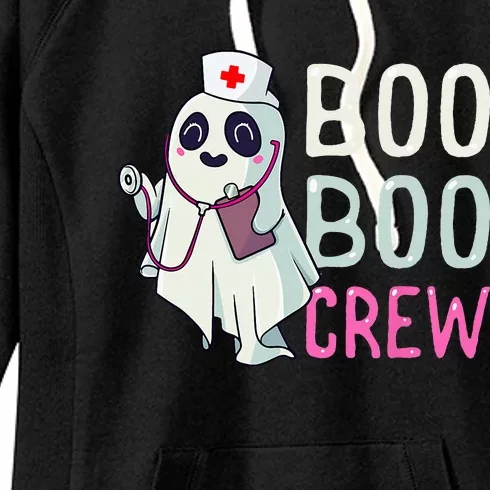 Boo Boo Crew Nurse Ghost Funny Halloween Costume Women's Fleece Hoodie