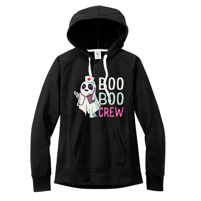 Boo Boo Crew Nurse Ghost Funny Halloween Costume Women's Fleece Hoodie