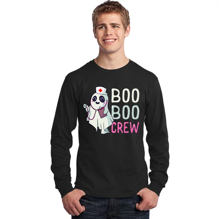 Boo Boo Crew Nurse Ghost Funny Halloween Costume Tall Long Sleeve T-Shirt