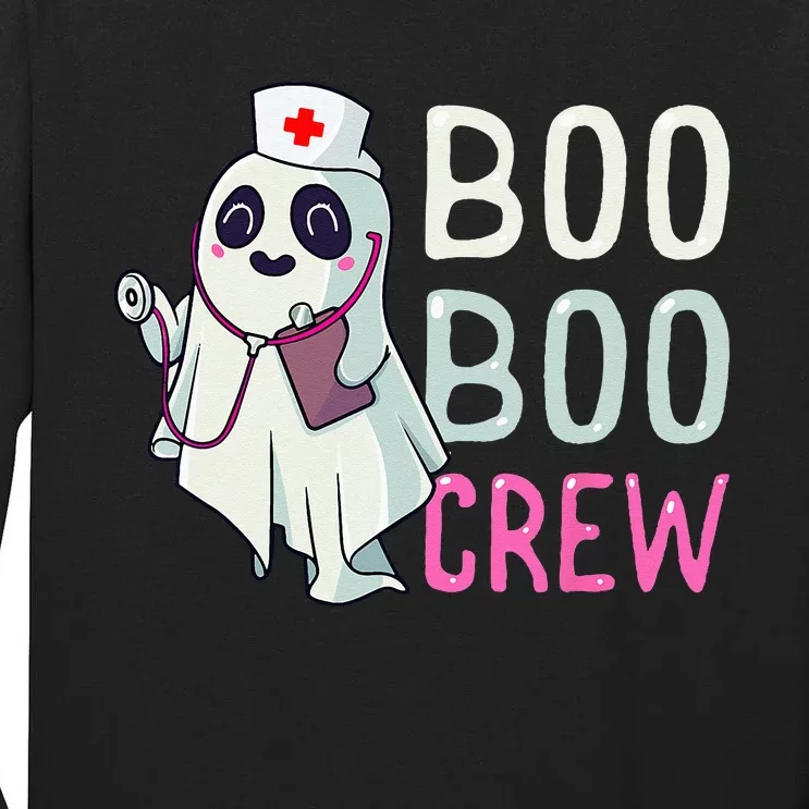 Boo Boo Crew Nurse Ghost Funny Halloween Costume Tall Long Sleeve T-Shirt