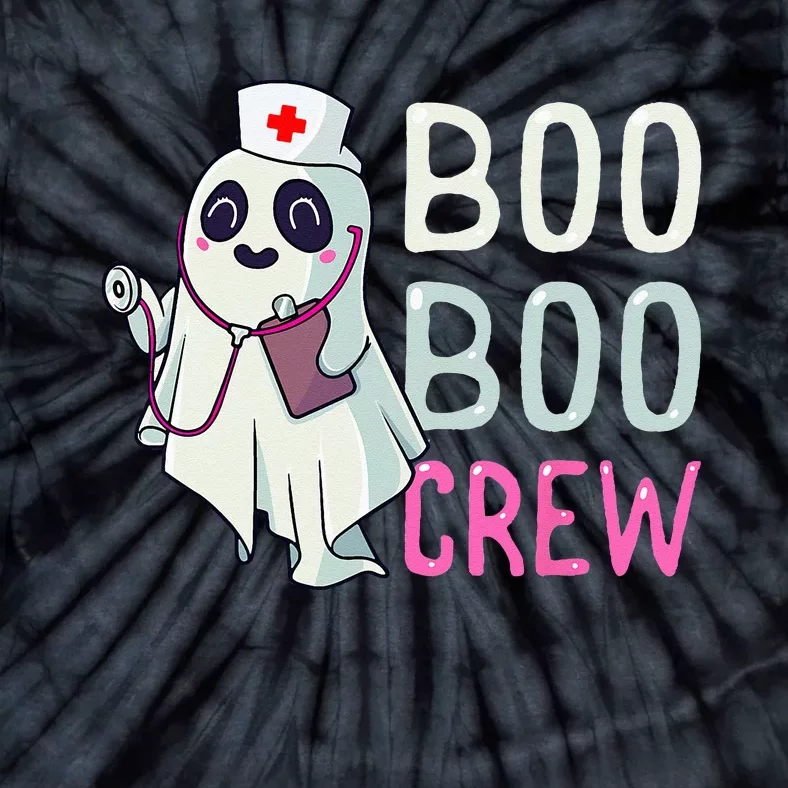 Boo Boo Crew Nurse Ghost Funny Halloween Costume Tie-Dye T-Shirt