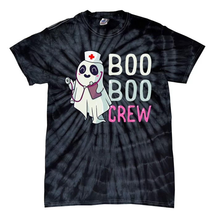 Boo Boo Crew Nurse Ghost Funny Halloween Costume Tie-Dye T-Shirt