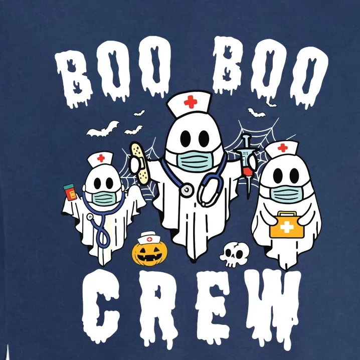 Boo Boo Crew Ghost Halloween Paramedic Nurse Rn Er Nicu Lpn Garment-Dyed Sweatshirt