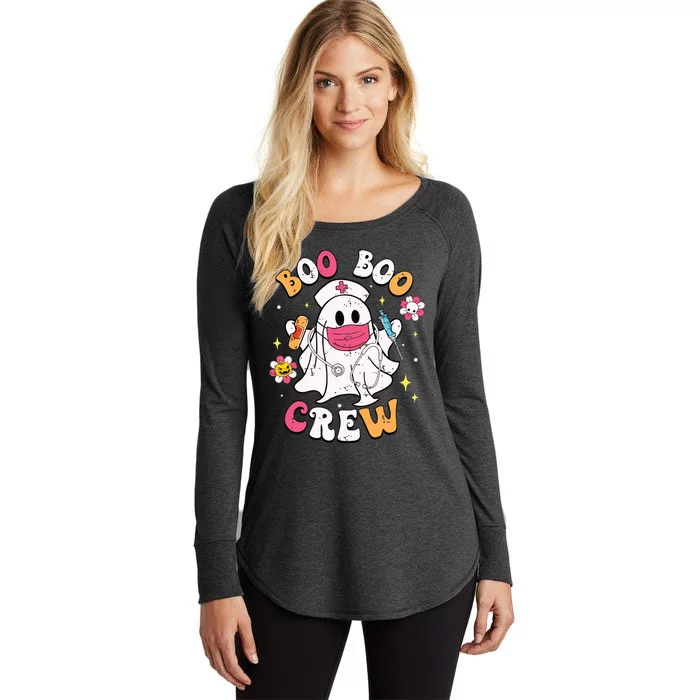 Boo Boo Crew Halloween Ghost Nurse Women's Perfect Tri Tunic Long Sleeve Shirt