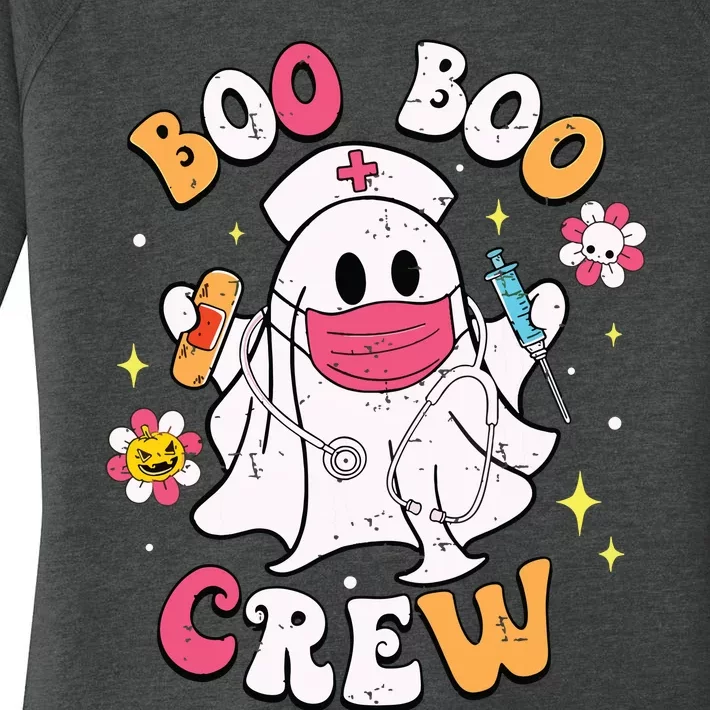 Boo Boo Crew Halloween Ghost Nurse Women's Perfect Tri Tunic Long Sleeve Shirt