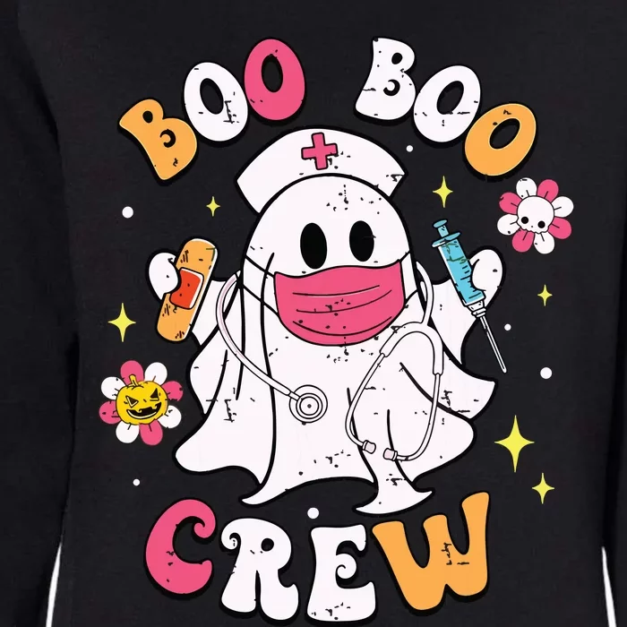 Boo Boo Crew Halloween Ghost Nurse Womens California Wash Sweatshirt