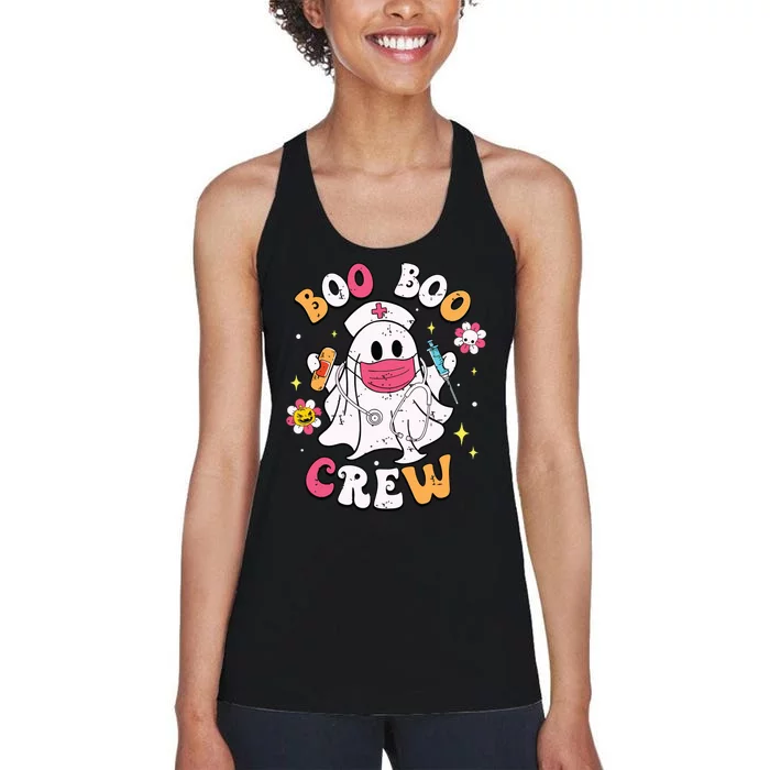 Boo Boo Crew Halloween Ghost Nurse Women's Racerback Tank