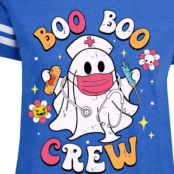 Boo Boo Crew Halloween Ghost Nurse Enza Ladies Jersey Football T-Shirt