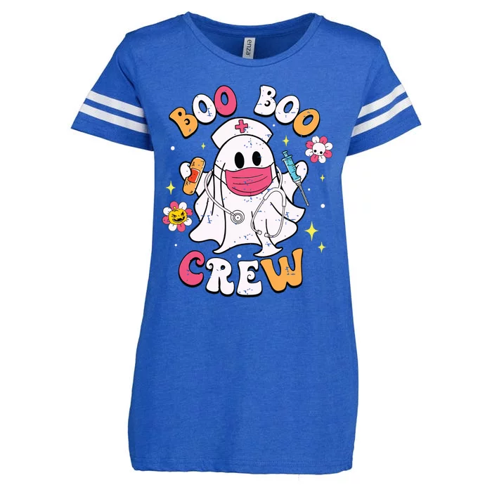 Boo Boo Crew Halloween Ghost Nurse Enza Ladies Jersey Football T-Shirt