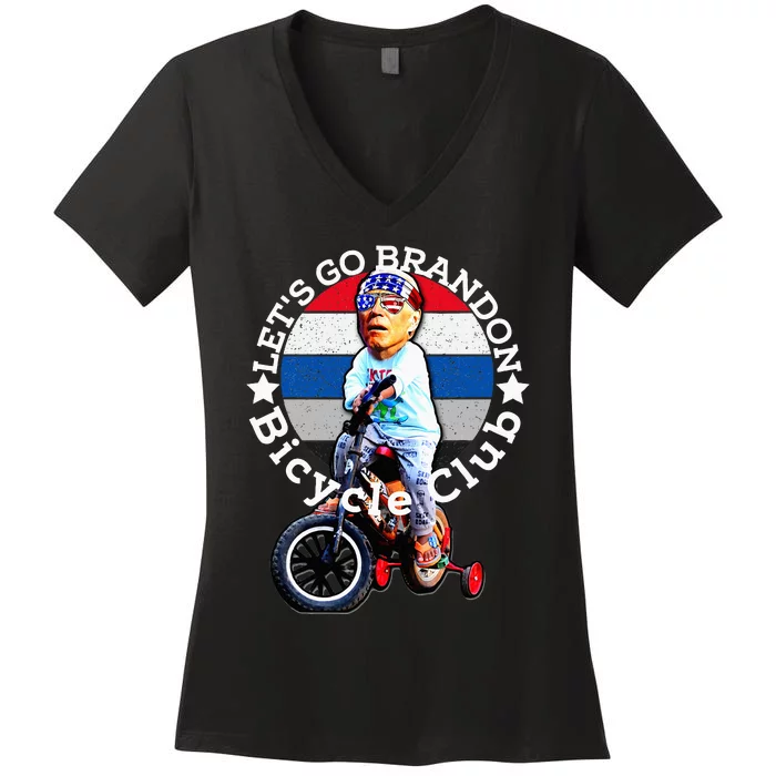 Biden Bicycle Crash Bike Wreck Ridin With Biden Trump Women's V-Neck T-Shirt