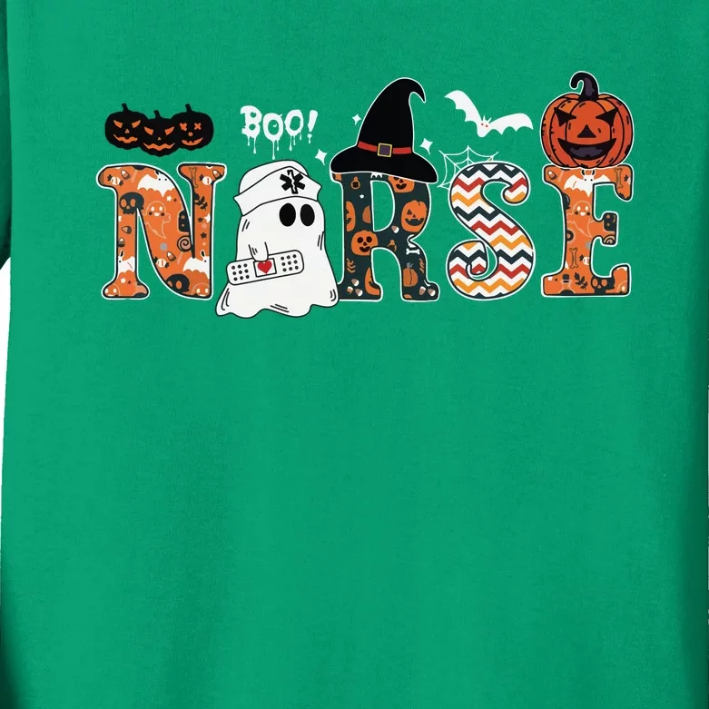 Boo Boo Crew Nurse Funny Ghost Women Halloween Nurse Kids Long Sleeve Shirt