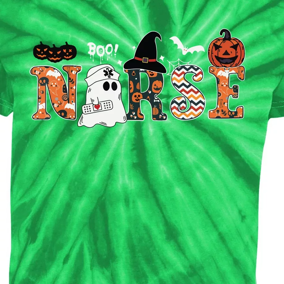 Boo Boo Crew Nurse Funny Ghost Women Halloween Nurse Kids Tie-Dye T-Shirt