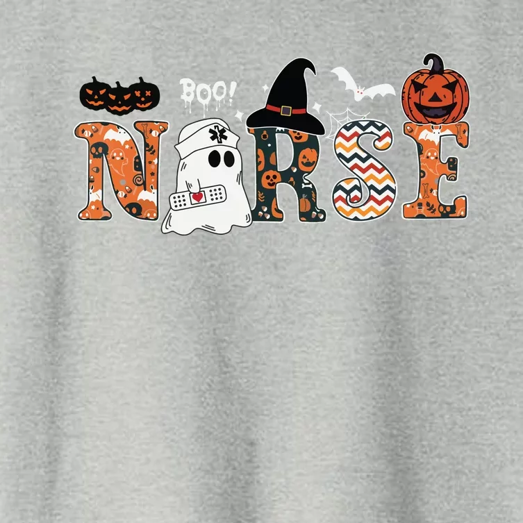 Boo Boo Crew Nurse Funny Ghost Women Halloween Nurse Women's Crop Top Tee