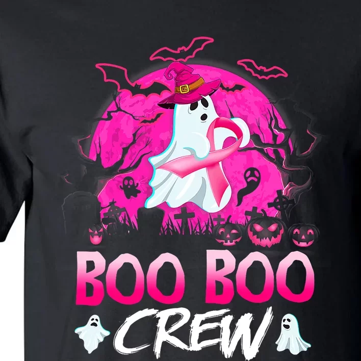 Boo Boo Crew Halloween Ghost Ribbon Breast Cancer Awareness Tall T-Shirt