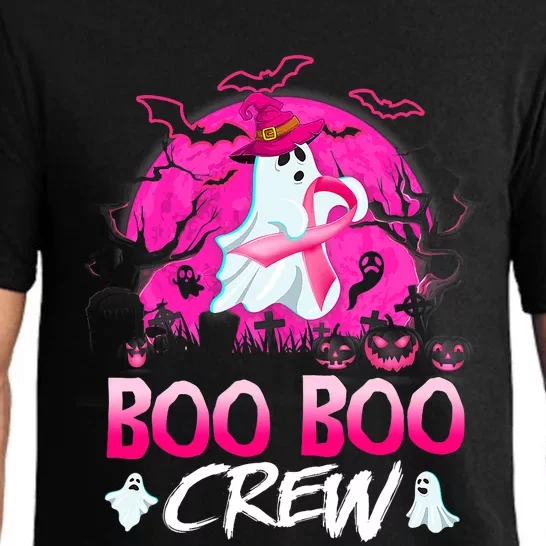 Boo Boo Crew Halloween Ghost Ribbon Breast Cancer Awareness Pajama Set