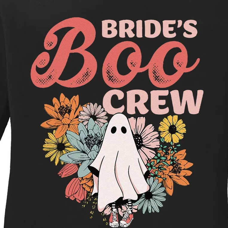 BrideS Boo Crew Floral Ghost Wedding Bachelorette Halloween Ladies Long Sleeve Shirt