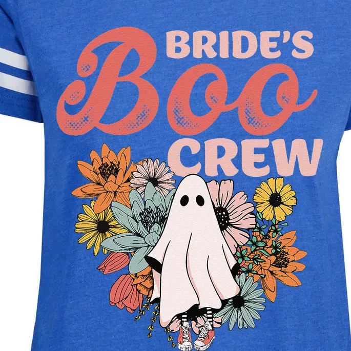 BrideS Boo Crew Floral Ghost Wedding Bachelorette Halloween Enza Ladies Jersey Football T-Shirt