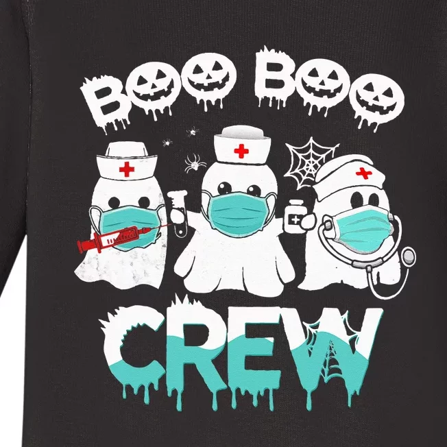 Boo boo Crew Nurse Halloween Ghost Costume Baby Long Sleeve Bodysuit