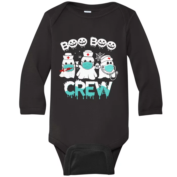 Boo boo Crew Nurse Halloween Ghost Costume Baby Long Sleeve Bodysuit