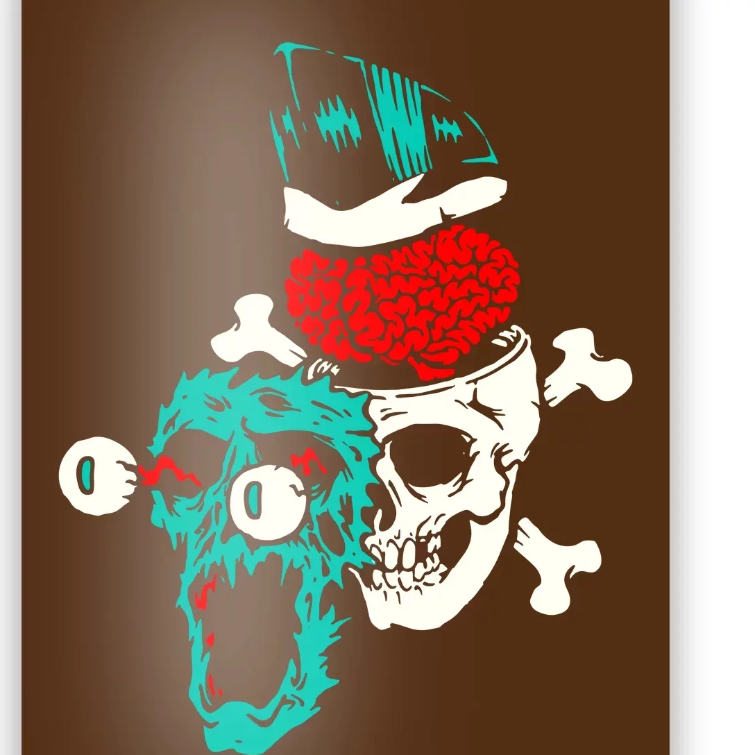 Brain Blast Cross Skull Poster