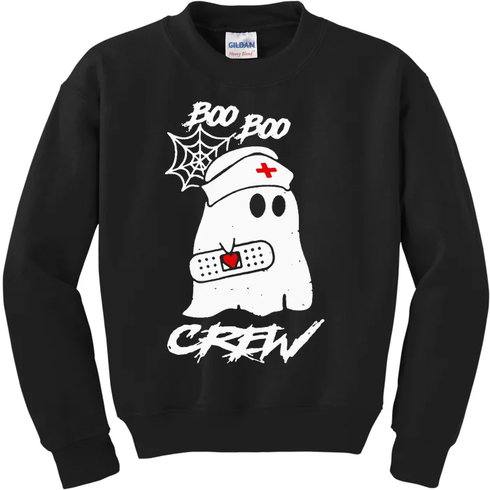 Boo Boo Crew Nurse Ghost Funny Halloween Costume Gift Kids Sweatshirt