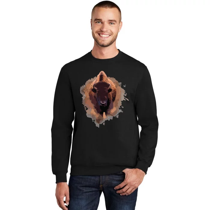 Bison Buffalo Cattle Design Illustration Gift Sweatshirt